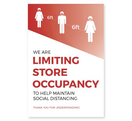 Store Occupancy Poster 11" x 17" Red Pack of 6 